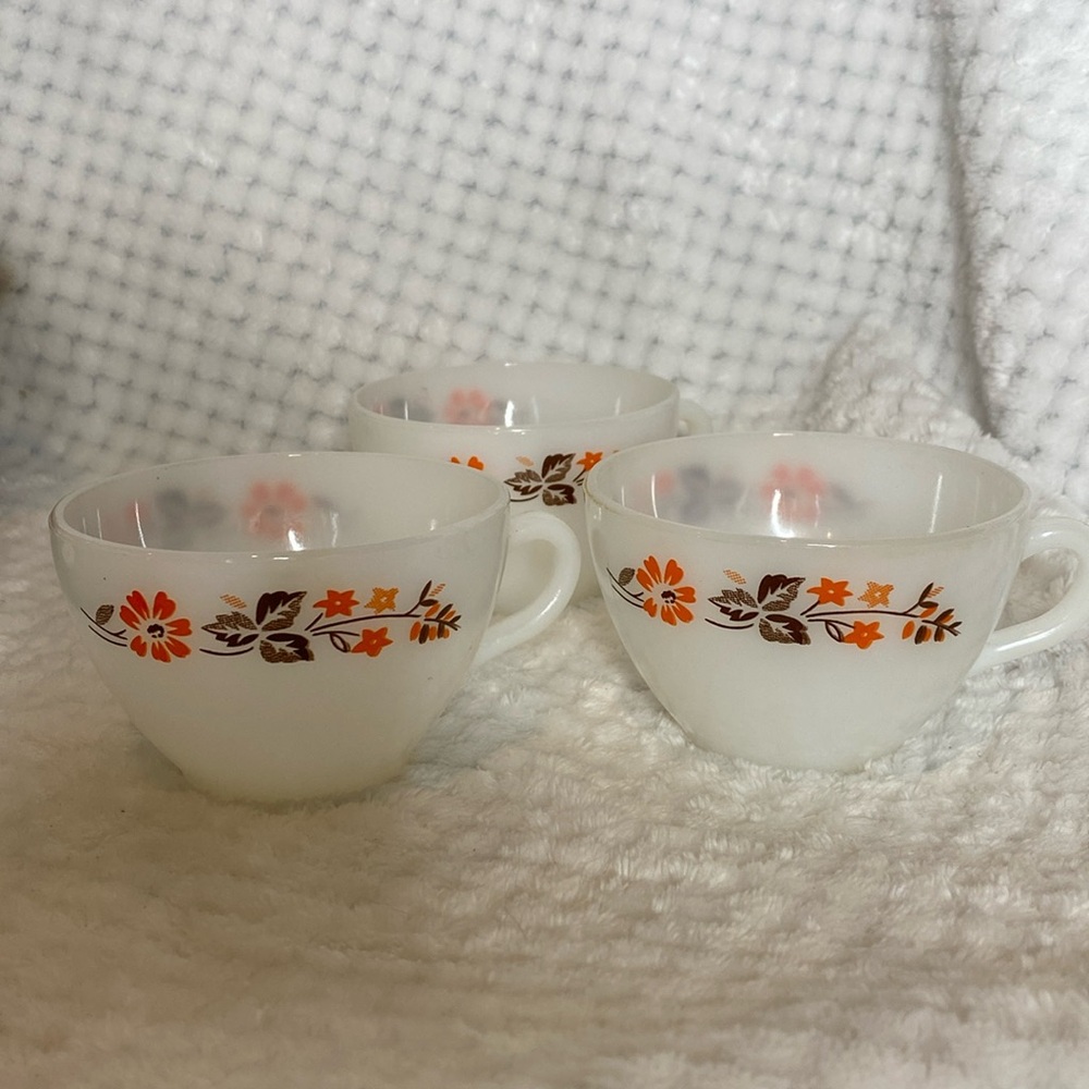 Termocrisa vintage coffee cups flower leaves pattern